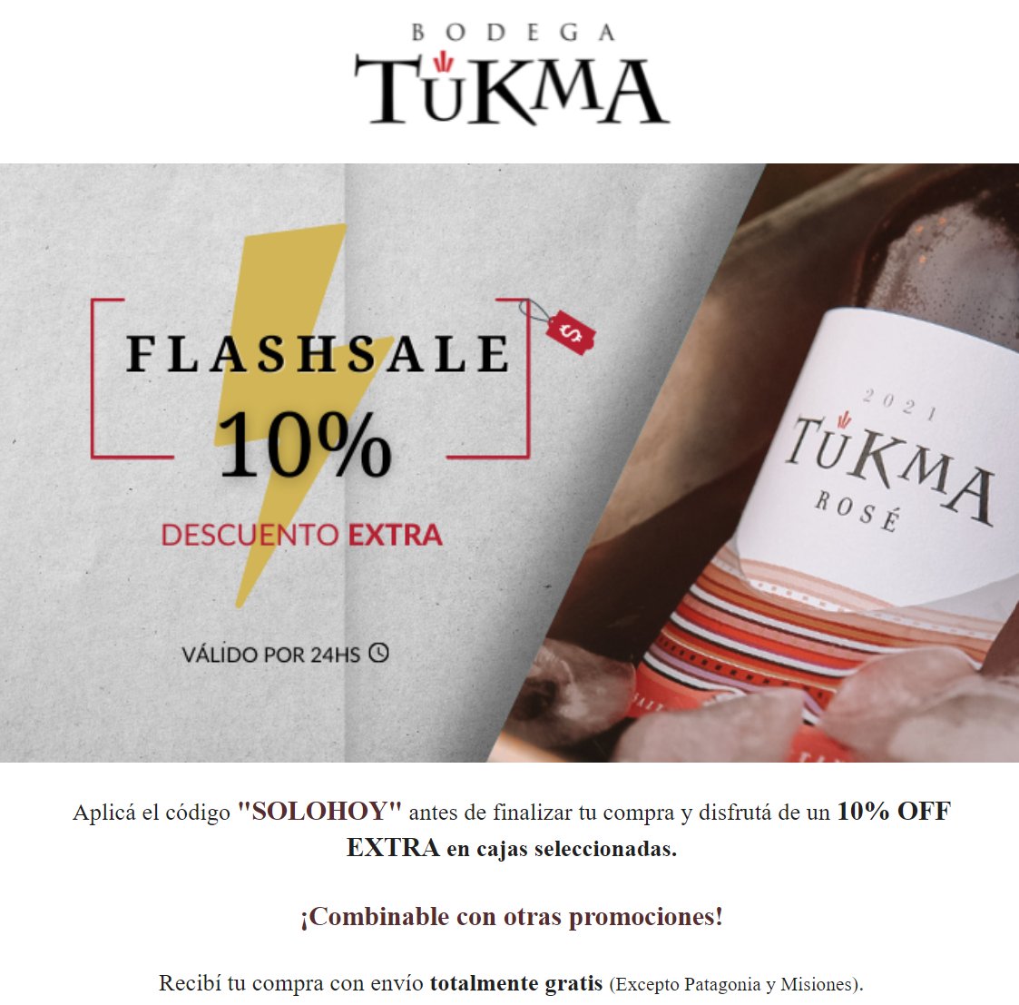 #SOLOHOY

10% extra de descuento en cajas seleccionadas.

Aplica el código SOLOHOY antes de finalizar la compra!

tukma.com/productos/