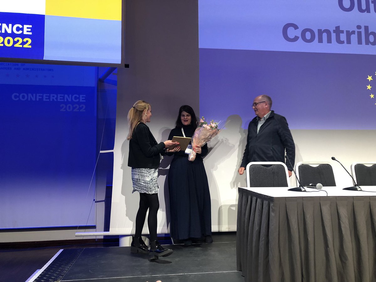 EARMAorg's tweet photo. The Outstanding Contribution Awards go to Susi Poli and Kristel Toom. Congratulations for your amazing efforts! #EARMAconference https://t.co/51pLS3dVWK
