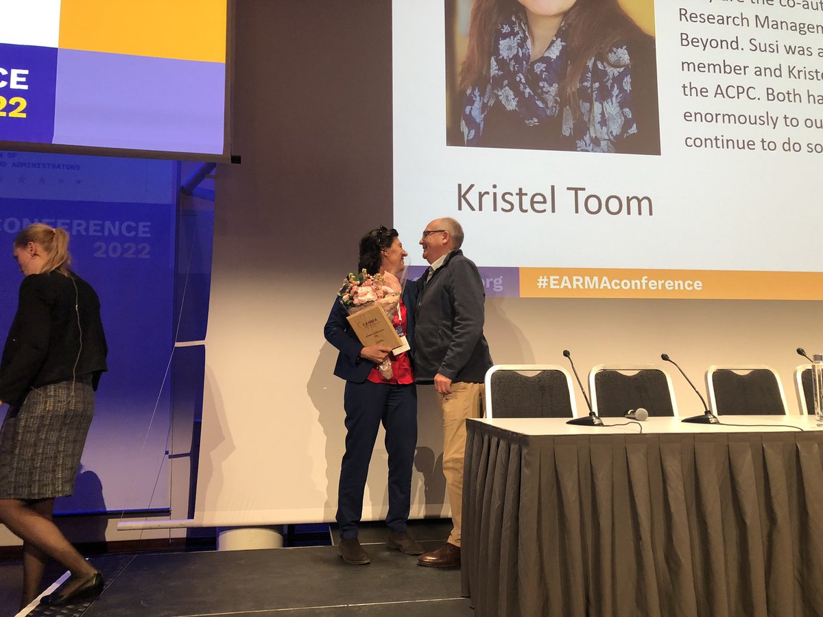 EARMAorg's tweet photo. The Outstanding Contribution Awards go to Susi Poli and Kristel Toom. Congratulations for your amazing efforts! #EARMAconference https://t.co/51pLS3dVWK
