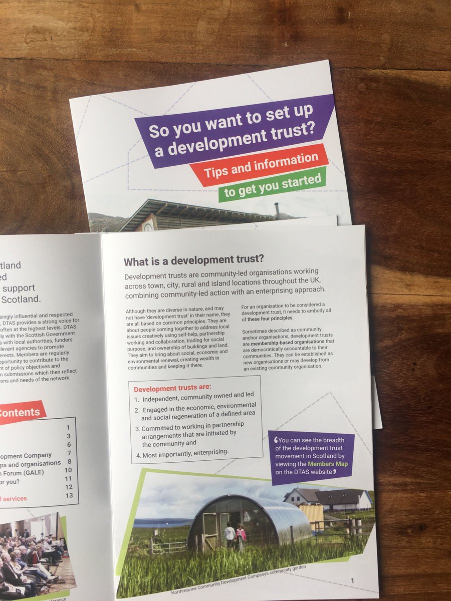 Our newly updated 'So you want to set up a development trust?' guide contains all the tips &amp; information you need to get started as a development trust.

Featuring brilliant case studies from <a href="/GALE_Centre/">GALE Action Forum</a> and <a href="/bcdcglasgow/">BCDC</a> 💡

Check it out here 👉dtascot.org.uk/resources/publ…