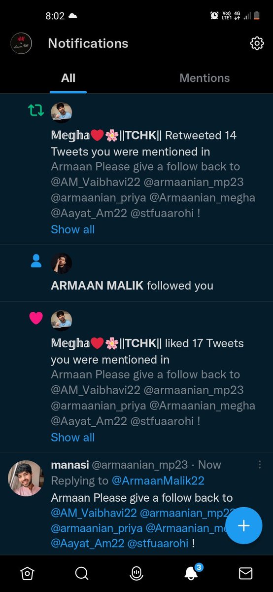priyaa_26's tweet photo. Today is the bestest day of my life 
For the first time I got reply and
I also got follow back 
Thank you everyone who all mentioned me for follow back ❤❤❤
Thank you @ArmaanMalik22 for the reply and follow back ❤ https://t.co/uLakUqAYpu