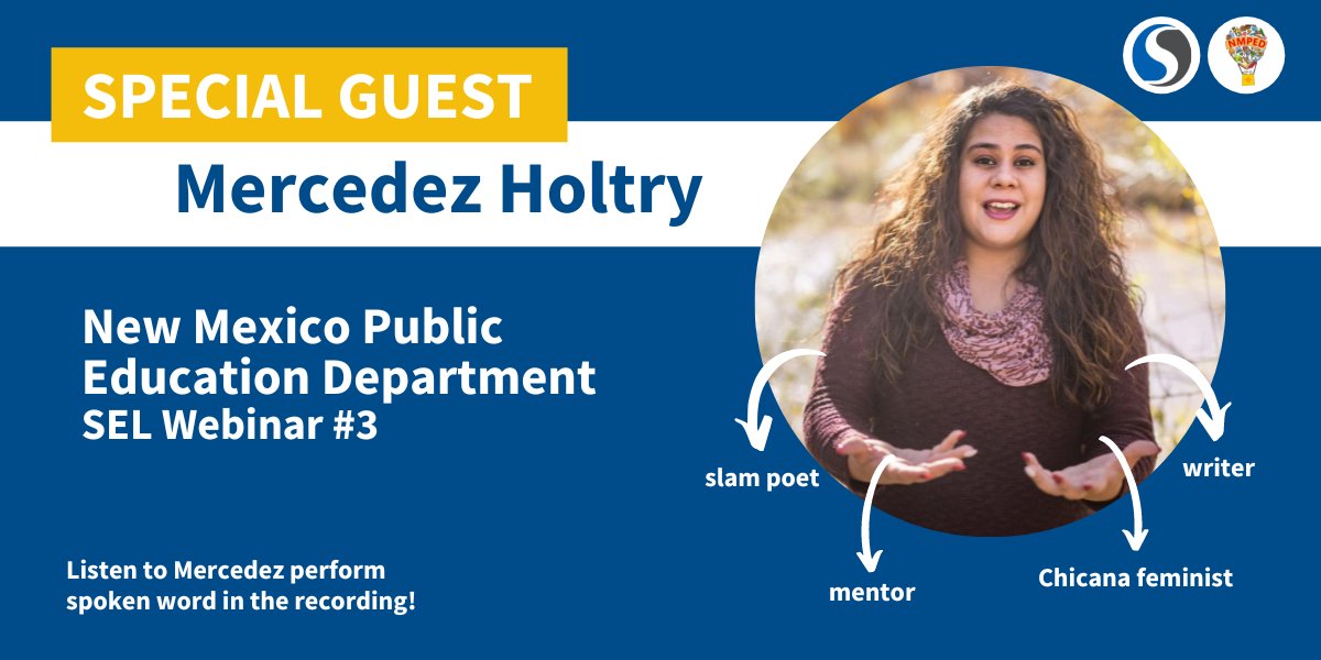 In our final #SEL webinar with <a href="/NMPED/">New Mexico Public Education Department</a>, we had the extreme pleasure of meeting and introducing Mercedez Holtry. Mercedez is a brilliant #slampoet who believes words can spark the change we need in the world. Go listen to the power in her poetry: transformingeducation.org/resources/nmpe…