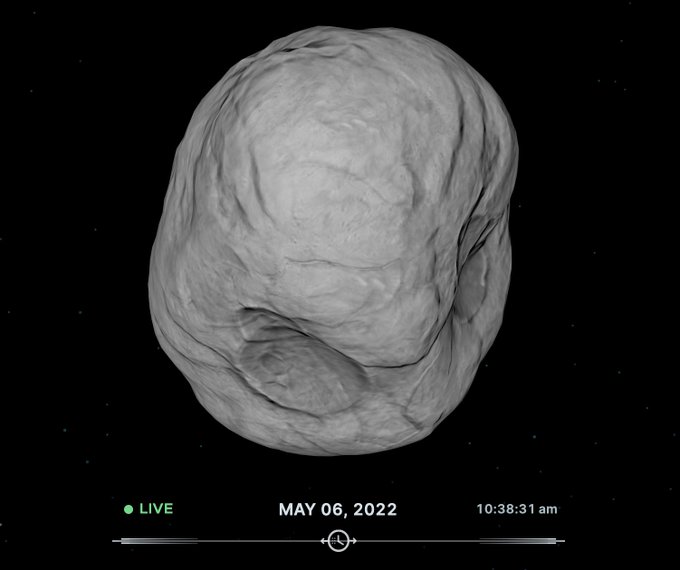 Pantallazo del asteroide 2009 FJ1, tomado la mañana del 6 de mayo de 2022.