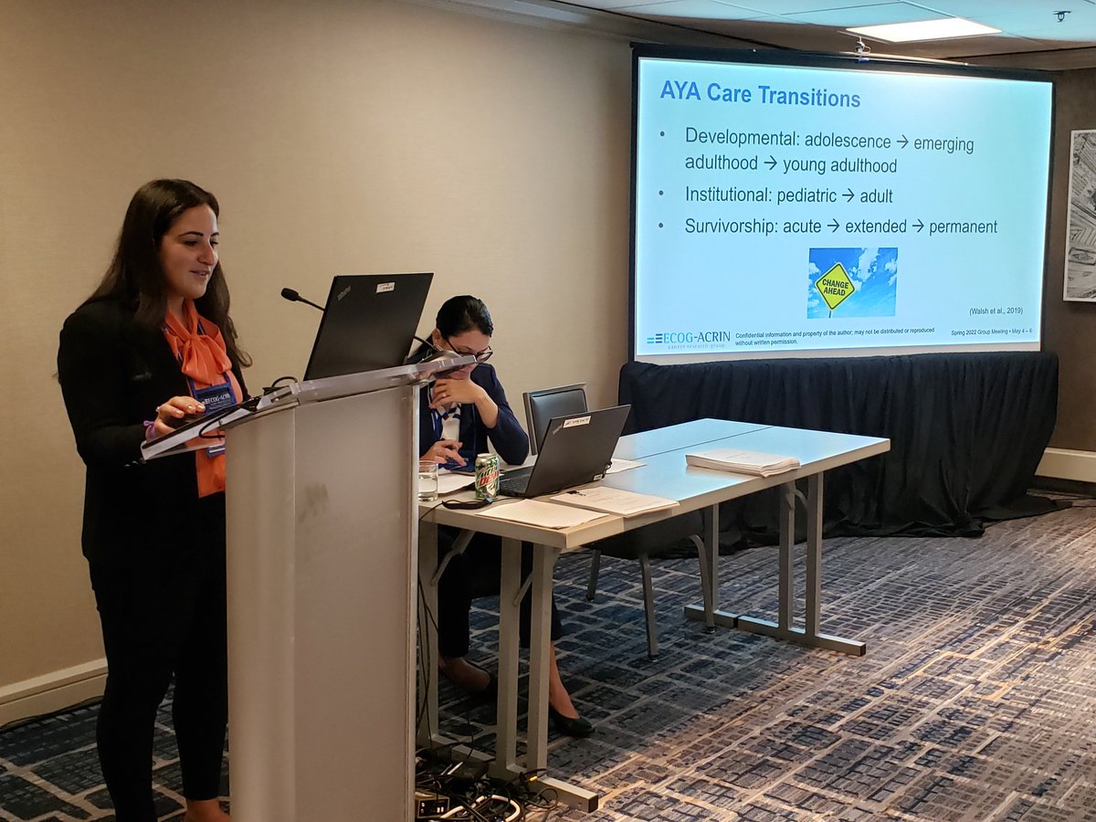 BridgetEOBrien's tweet photo. Dr. Lauren Ghazal teaching us about the importance of understanding the specialty of working with young adults (AYAs) in cancer care @eaonc meeting. Thanks for the great kick off to nurses week by sharing your important research for our CEU program for the Nursing Committee!! https://t.co/ScJsTfGIV5
