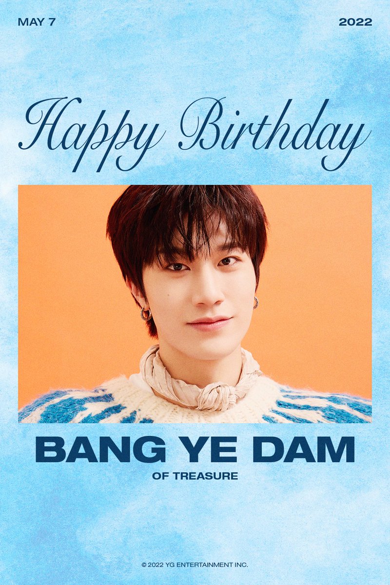 HAPPY BIRTHDAY BANG YE DAM🎉
✅2022.05.07

#TREASURE #트레저 #BANGYEDAM #방예담 #HAPPYBIRTHDAY #20220507 #YG