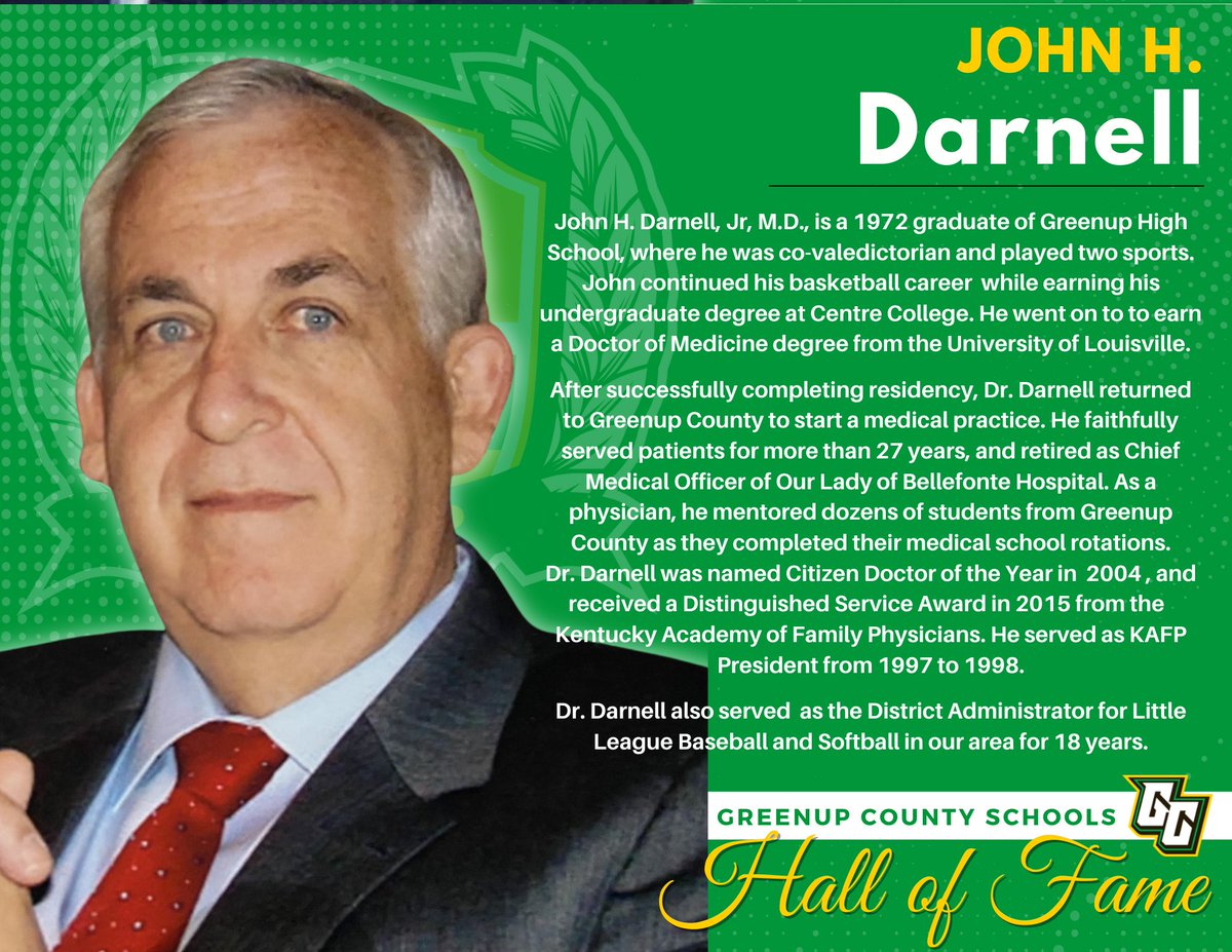 Congratulations to new GCSD Hall of Fame inductee, John Darnell, Jr., M.D.!
#GCAllForOne