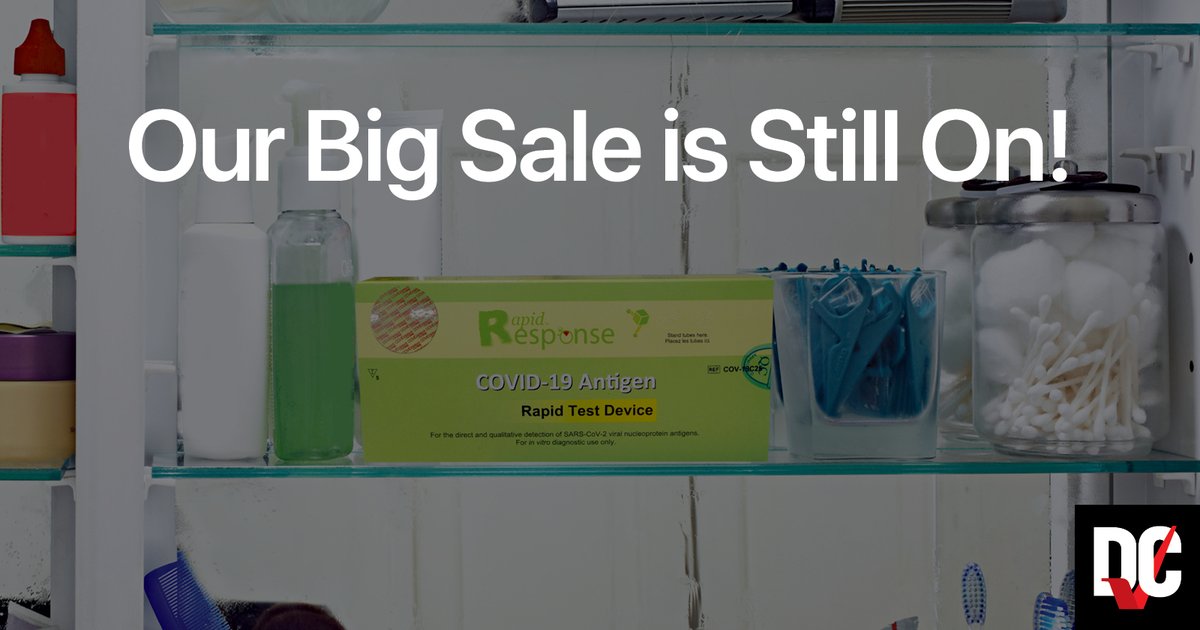 COVIDdetectDC's tweet photo. Our BIGGEST sale ever is still on! 🎉

Save 30% on Rapid Antigen Test Kits and feel healthy and safe all summer long. ☀️

🚚 FREE SHIPPING AVAILABLE
💻 Order now 👉 https://t.co/640MOIAJmE

#COVID19TestKits #COVID19 #RapidAntigenTest #RapidAntigenKits #COVIDdetect #DriverCheck https://t.co/xP9rZOwC54