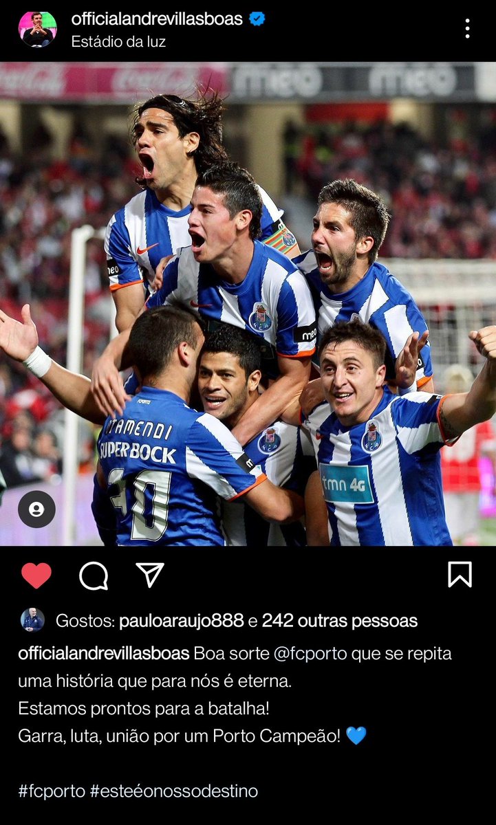 André Villas-Boas no Instagram. 💙