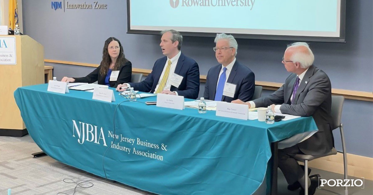 PorzioLaw's tweet photo. Porzio's Kerri A. Wright and Beau W. Huch teamed up to present at NJBIA’s “Your Business & Cannabis” hybrid event. They discussed how #CREAMMA would affect your workplace policies, including criminal histories, drug screening, federal contractors in NJ, and medical cannabis. https://t.co/nRn37IJVR3