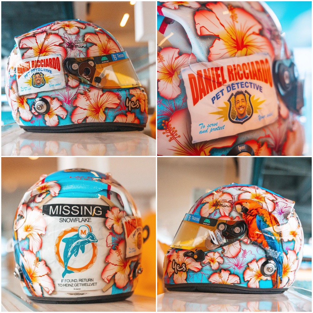 Daniel Ricciardo's Ace Ventura: Pet Detective inspired helmet for Miami is absolutely incredible 😅🐬

(via <a href="/McLarenF1/">McLaren</a>)