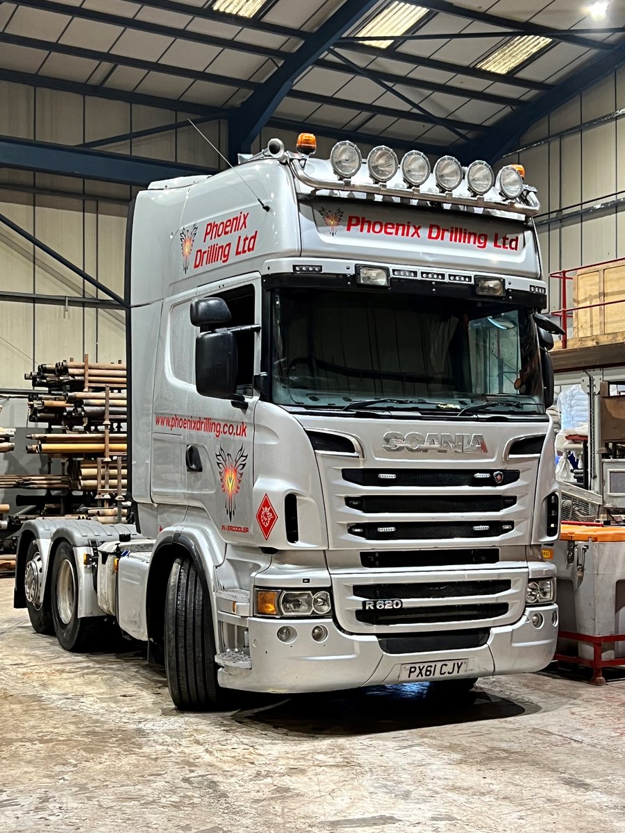phoenixdrilling's tweet photo. Our trusted workhorse taking a well-earned break from its busy schedule for a full valet and a touch of TLC !
#scania #V8power #lowloader #supportvehicle #valet #teamwork #rigmovements #phoenixdrilling https://t.co/yHjWlhpqxs