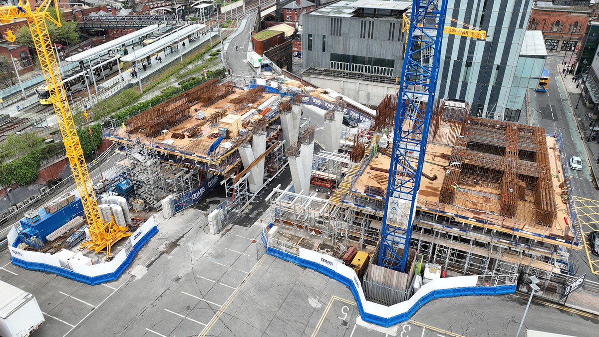 salboyltd's tweet photo. Construction update on site at Viadux. 
https://t.co/QMjo7m9UdQ 

@DomisLtd and partners busy as core rises and new metro lift is progressed. 

#manchester  #construction https://t.co/ITKj7NItmX