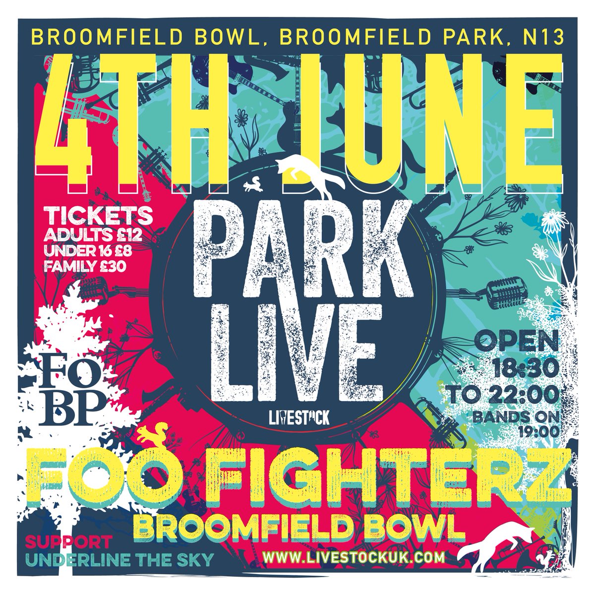 Foo Fighterz and Underline The Sky at Broomfield Bowl. Our first outdoor rock show of the summer. Come and join us! ticketsource.co.uk/friends-of-bro… @Enfield_Fest @UnderlineTheSky @PGCommunity #LivestockMusic #NorthLondon #BroomfieldPark #FooFighters #TaylorHawkins #FooFighterz