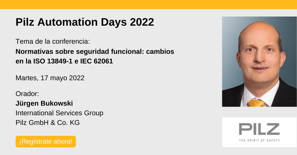 Pilz_ES_PT's tweet photo. Las normas de #seguridad funcional se encuentran en fase de transición. ¿Qué impacto tendrá la revisión de IEC 62061 e ISO 13849-1 en el diseño de sistemas de control? Revelaremos todo al respecto en los #PilzAutomationDays 📅

➡️ ¡Regístrate gratis!
https://t.co/mGf9391gRb https://t.co/GJ3NdQQgzc