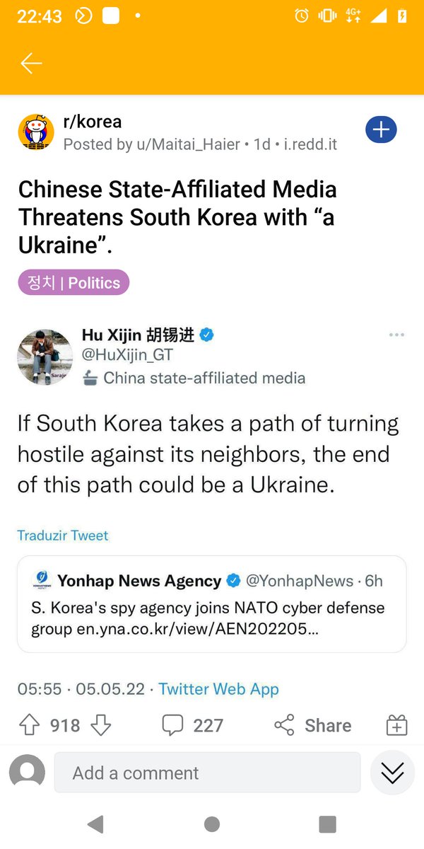 DepolitT's tweet photo. 狐習噤說南韓如果對鄰居有敵意的話下場可能是烏克蘭。本部三點短評：
1.那中囯下場會像餓螺絲？
2.不一定要跑得比獵豹快才不會被獵豹咬，只要旁邊有人跑得比你慢就行。
3.搭配台灣人均GPD即將超越韓國以及美國對台軍售數案生變之新聞，頗有想像空間。
https://t.co/sQV7125lCv https://t.co/6A2kkVX0St