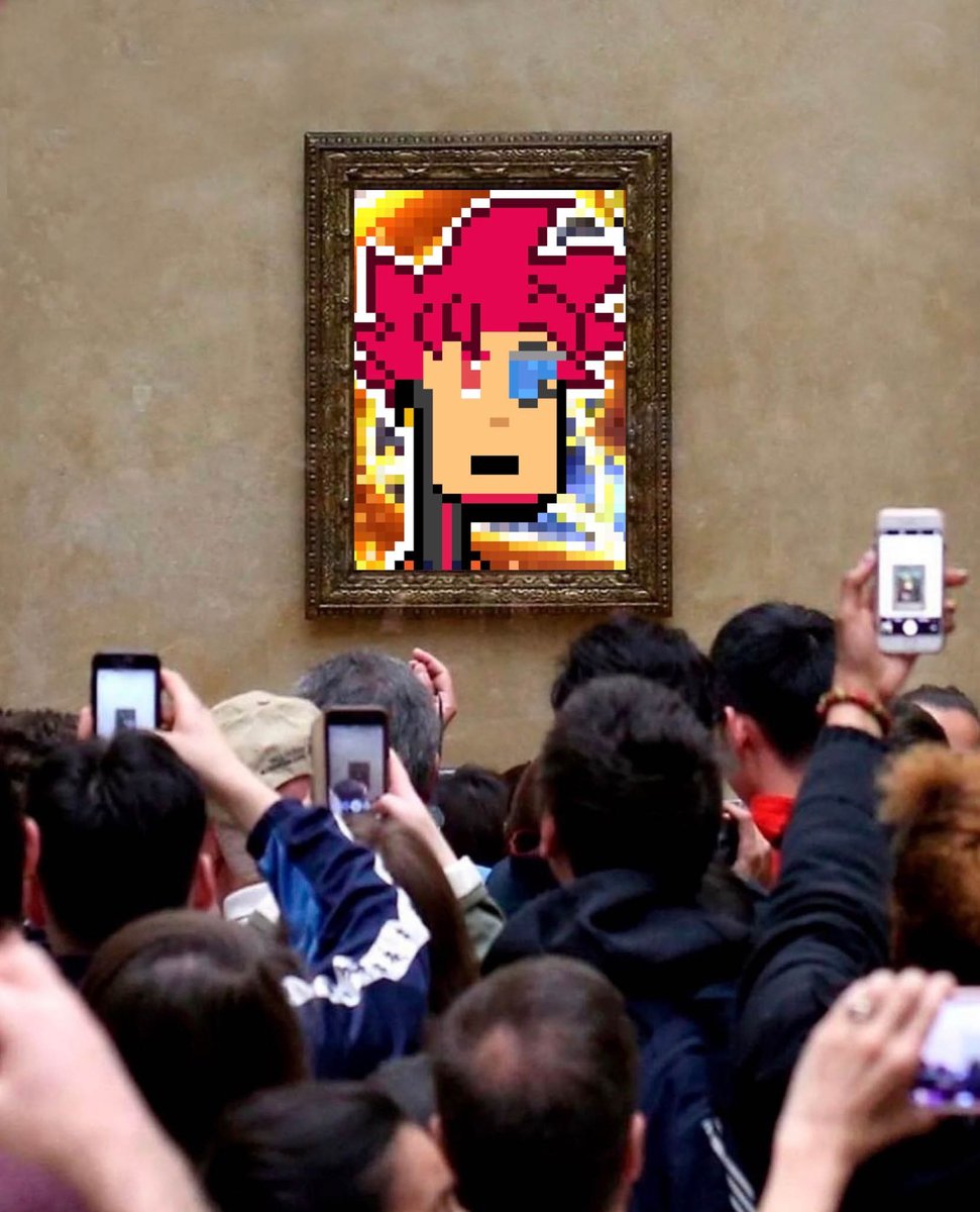 SaiyansNFT's tweet photo. We don't have any Bilboards up in NYC, but this beautiful Saiyan has just replaced the Mona Lisa in the Louvre Museum in Paris! 

Wen Moon? 🚀

da Vinci who?

#CNFT #Cardano #NFTs https://t.co/2FCEu3hhAx