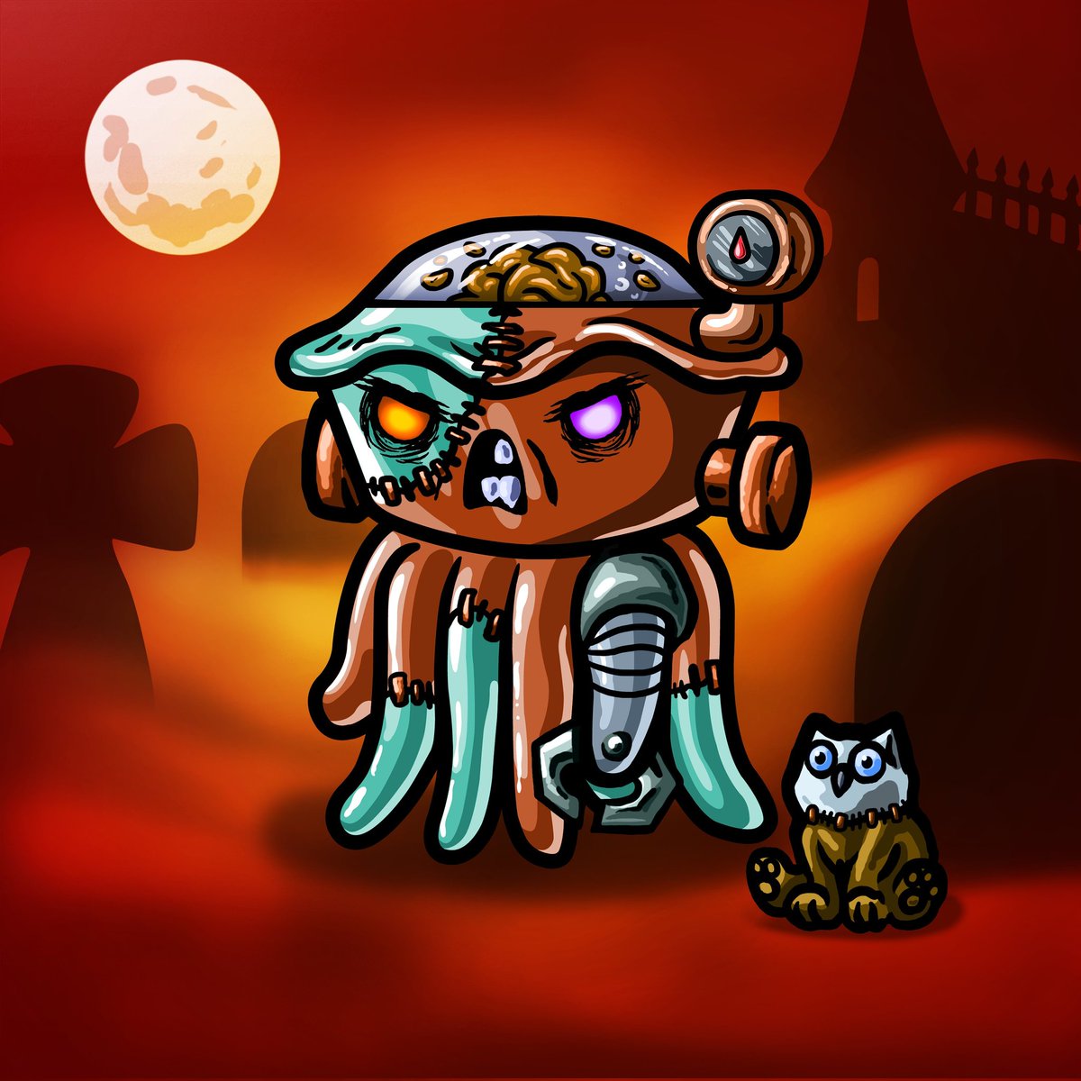 dcdodece's tweet image. Messed around on the @PielandNFT lab and got this sweet Expieriment with an adorable companion 🦉🐻

#FridayPieDay #NewNFTProfilePic