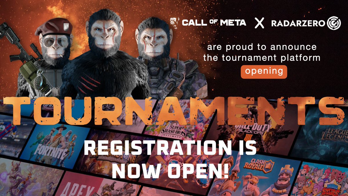 CallOfMeta_NFT's tweet photo. 🚨 BIG UPDATE 🚨

🏆 Tournaments registration is now open and live!
 
https://t.co/ym31lR4Rj9

🗓️ The planning of May tournaments date will be announced early next week .

🚀 Early Bird registration will get a chance to mint 
( via private link ) https://t.co/s178mTPfHU