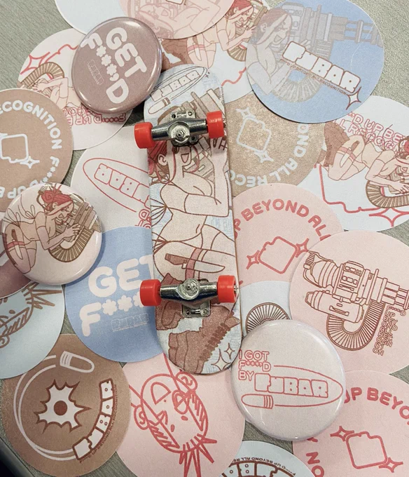 and printed some little stickers and buttons and a tech deck :) 