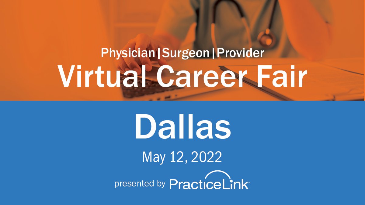 PracticeLink's tweet photo. Looking for physician and APP jobs in Dallas? From Dallas and looking for jobs throughout the country? Join us online next week for the #PracticeLink Virtual Career Fair to explore career opportunities from wherever you are.
Itβs not too late to sign up: https://t.co/zrk6ulKlu5 https://t.co/B0KEHgVuBF