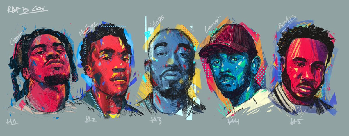 Yellowcardas's tweet photo. Rap is cool. Here are - 5 Rap Stars Illustrated. 15 more to go...but I'm really happy with the illustration style and the color palette. Buy NFTs of those boys - msg me.
#nftrappers #nftillustrations #nftportraits #nft #NFTCommumity #nftartist #foundationapp #Rappers https://t.co/uHjkhIXy8C