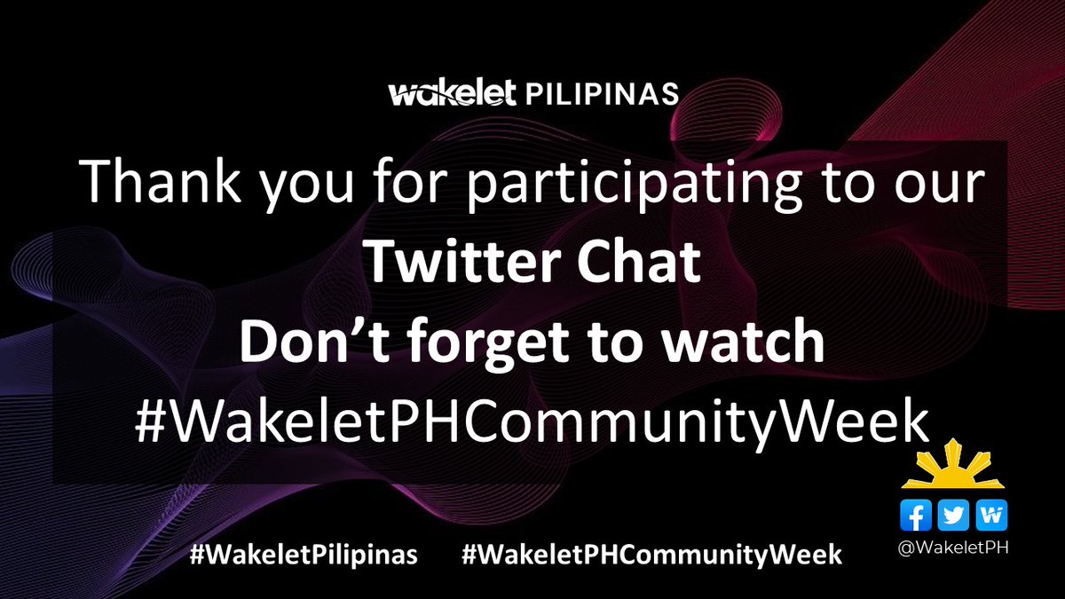 cksapungan's tweet photo. Thank you for joining us!
Don’t forget to WATCH !Live at @WakeletPH Facebook Page 🧑🏻💻
#WakeletWave🌊
#WakeletPilipinas #WakeletPHCommunityWeek
@WakeletPH
@wakelet https://t.co/4DCt2ra0qq