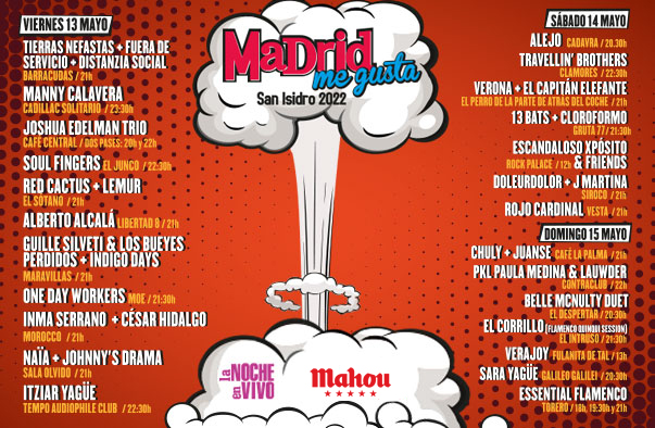 madridenvivo's tweet photo. 💥MADRID ME GUSTA-San Isidro💥
#LaNocheenVivo y @MahouSanMiguel impulsan el ciclo #MadridMeGusta-San Isidro 2022 que acogerá, entre el viernes 13 y el domingo 15 de mayo, 35 conciertos en 26 salas.
#mahoudrid 
#FiestasdeSanIsidro
#Madridenvivo
+info👇👇👇
https://t.co/tFeDGf72Vs https://t.co/wJRuJv194b