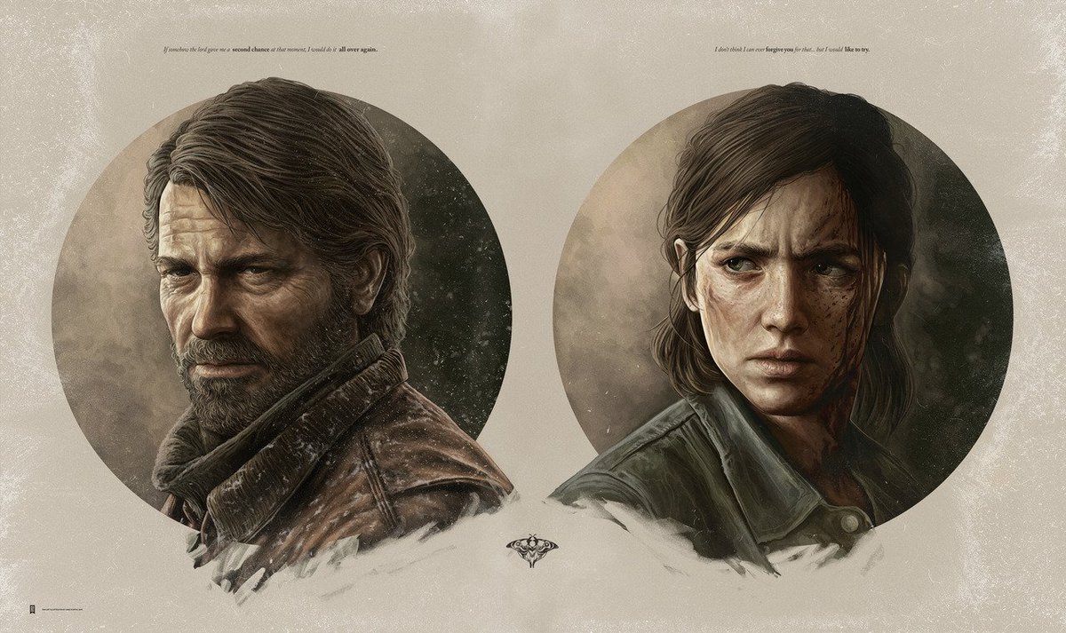 Portraits of Joel and Ellie from The Last of Us Part 2