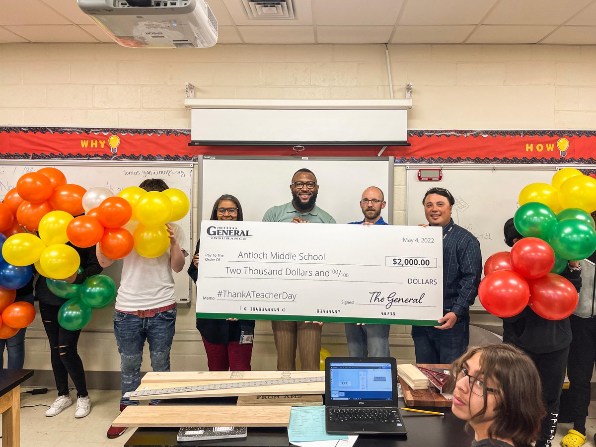 TheGeneralAuto's tweet photo. Giving breaks is just who we are! In celebration of #TeacherAppreciationWeek, we gave Tomas Yan and Annicia Holliday $1,000 each to help out with any small classroom needs they have. Reliability is not just what we ensure for our customers, but also our community! 🍎 https://t.co/9kNKp7MANX