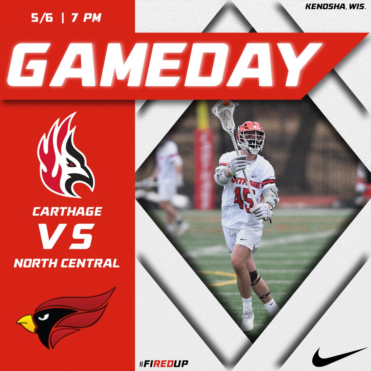carthagesports's tweet photo. It's GAMEDAY for @carthage_mlax at Art Keller Field! The Firebirds host North Central in the semifinals of the CCIW Tournament tonight at 7pm! #fiREDup
📺: https://t.co/NAuLQKLH54
📊: https://t.co/JjZwvGCgp4
🗒️: https://t.co/BUvhlZ8OVJ https://t.co/i8r0SN6FKt