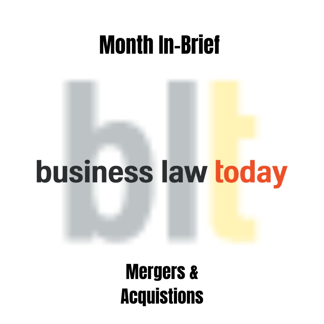 ABABusLaw's tweet photo. Read the April #BusinessLawToday Month-in-Brief: Mergers &amp; Acquisitions

https://t.co/cU8Xxc4ub4

@YDunaevsky 

#MergersandAcquistions #BusinessLaw #MonthInBrief #Law #Lawyer #Legal #Associate https://t.co/yXLSUfUDWP