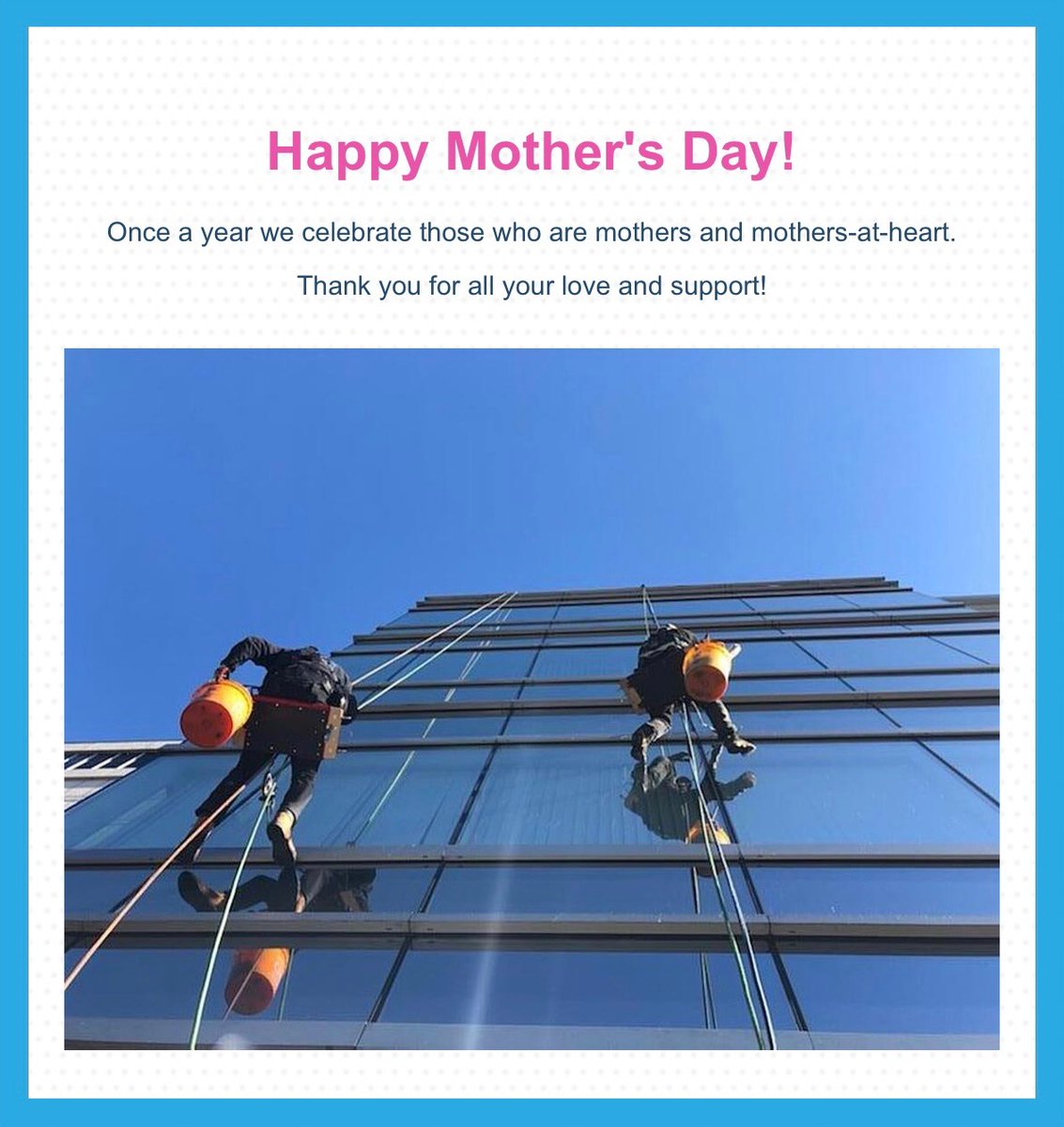 boston_window's tweet photo. HAPPY MOTHER'S DAY

Schedule Now →https://t.co/dftmraU2If
#mothersday #happymothersday #commercialwindowwashing #windowcleaning #bostonwindowandsafety #fallprotection https://t.co/Dhrl2XUjMC