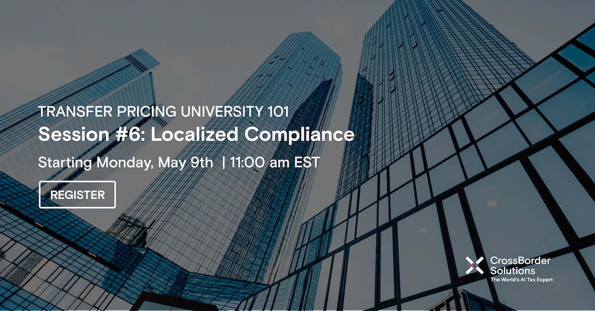 xbsolutions's tweet photo. CrossBorder Solutions’ expert will reveal how modern-day tax authorities operate, and she’ll discuss how country-specific requirements vary in terms of documentation, economic analyses, comparables, and even how information is organized and presented. https://t.co/TzMAdkENjj https://t.co/vKlh18vBw2