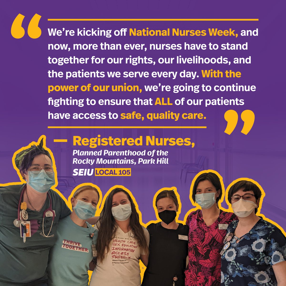 Happy #NationalNursesDay to all of our Local 105 nurses, and to ALL the nurses across this country that work tirelessly every day to provide us with safe, quality care. Let's show some support to our PPRM nurses!