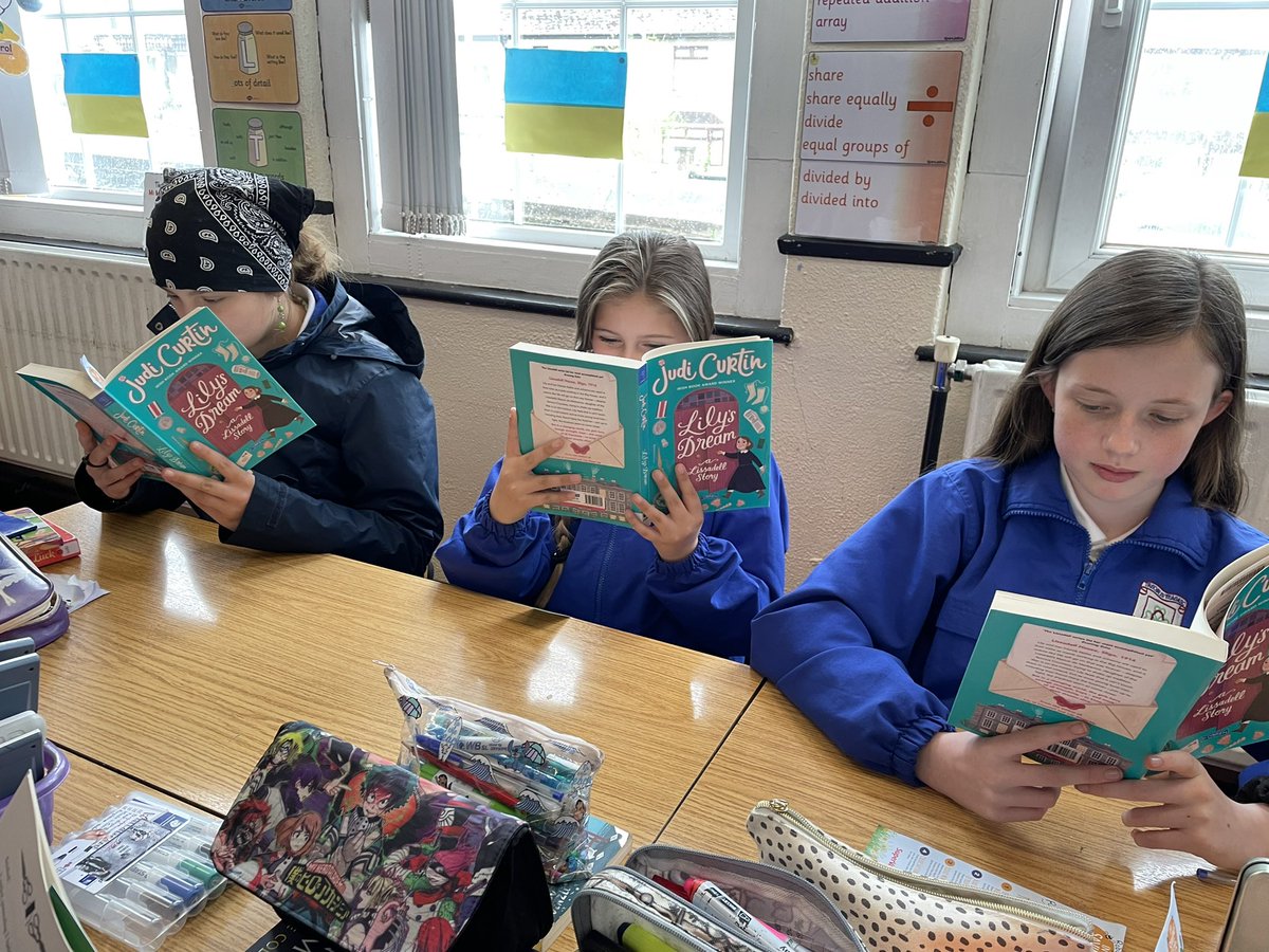 stpatricksgnslk's tweet photo. Thanks to Julie from @limklibraries Library, we were able to start reading the sequel to #LilyStepsUp this morning. Written by @judi_curtin ‘Lily’s Dream’ is the next story about a young servant girl working in @LissadellHouse House during 1914. #LimerickReads @watchhousecross https://t.co/rDWLvPlFWh