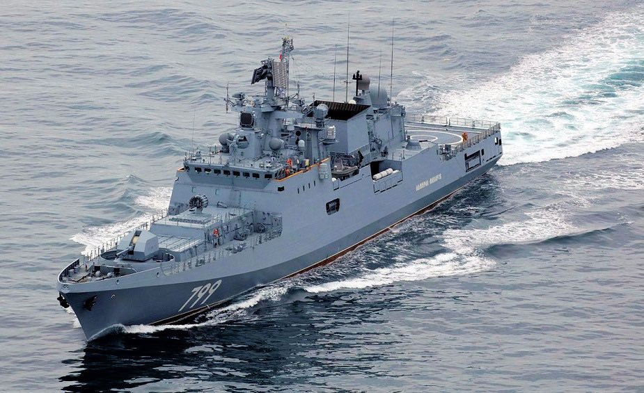 USAS_WW1's tweet photo. #AdmiralMakarov - Admiral Makarov, a 4,000-ton Russian frigate, crew 200, is, apparently, the latest victim of one of #Ukraine's 190-mile range #Neptune anti-ship missiles, and was hit just west of Sevastopol. The 2017 vessel is Russia's newest frigate. #UkraineWillWin https://t.co/5klFK927yT