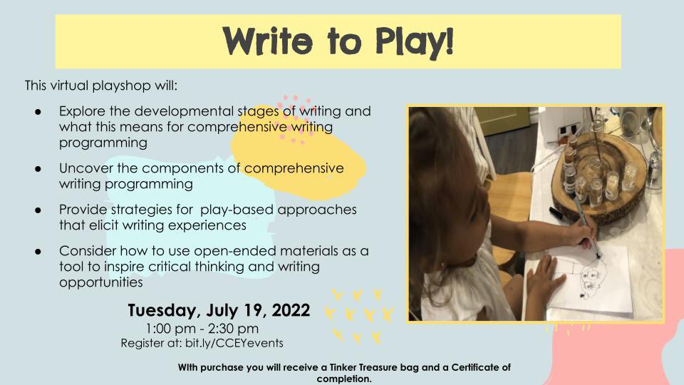 CoachesCornerEY's tweet photo. Invite playful experiences this summer for you and your learners. Register for a playshop today: https://t.co/71Sp2XC9hL #playshops Every registrant enters in to win @Peggles3d and @ScholasticEdCda prizes. Certificates are also available. @booklamations @a_thompsonclass https://t.co/DW5fWVUOXQ