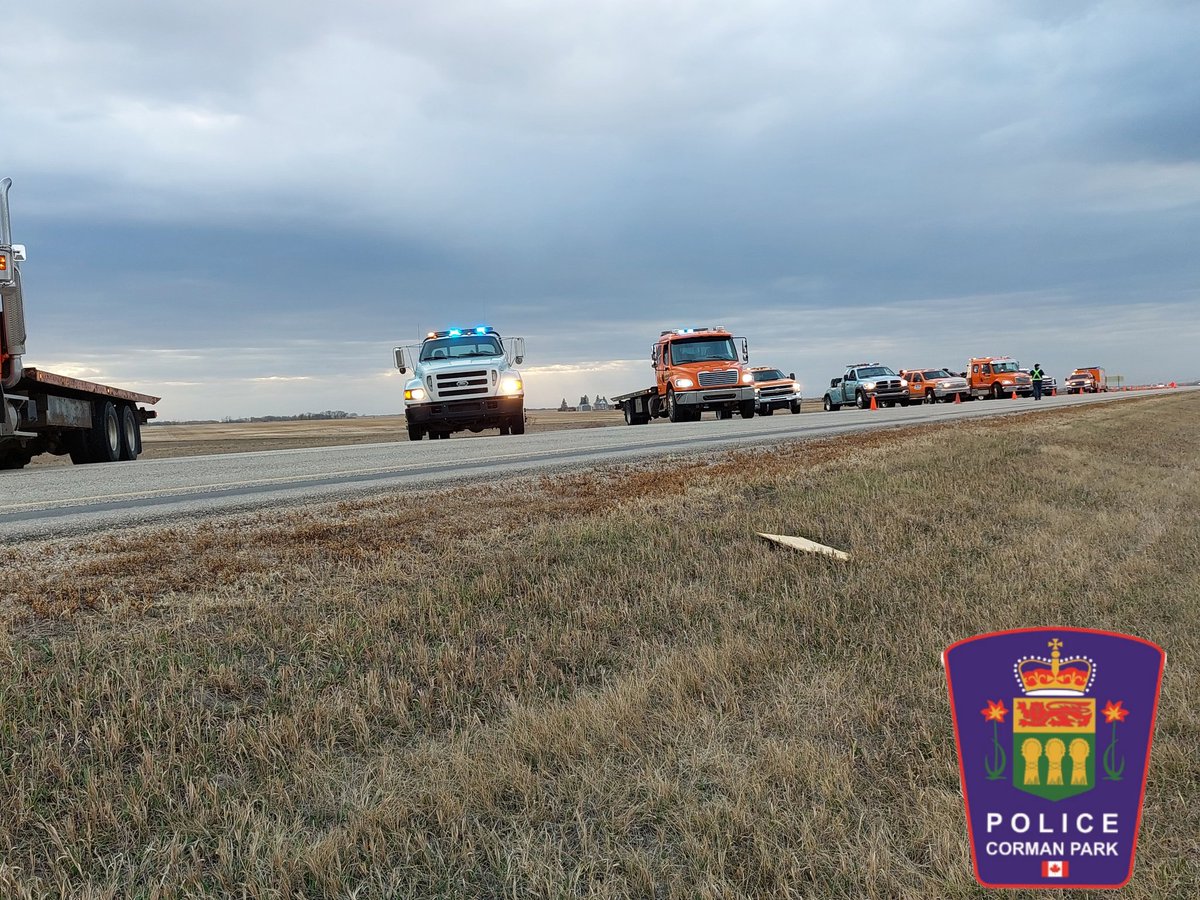 Corman Park Police was invited to attend a slow to 60 awareness night on hwy 16 at the scales. Tow trucks and police were out there to remind drivers to slow to 60 km/hr when passing vehicles with their lights flashing. 
#SlowTo60