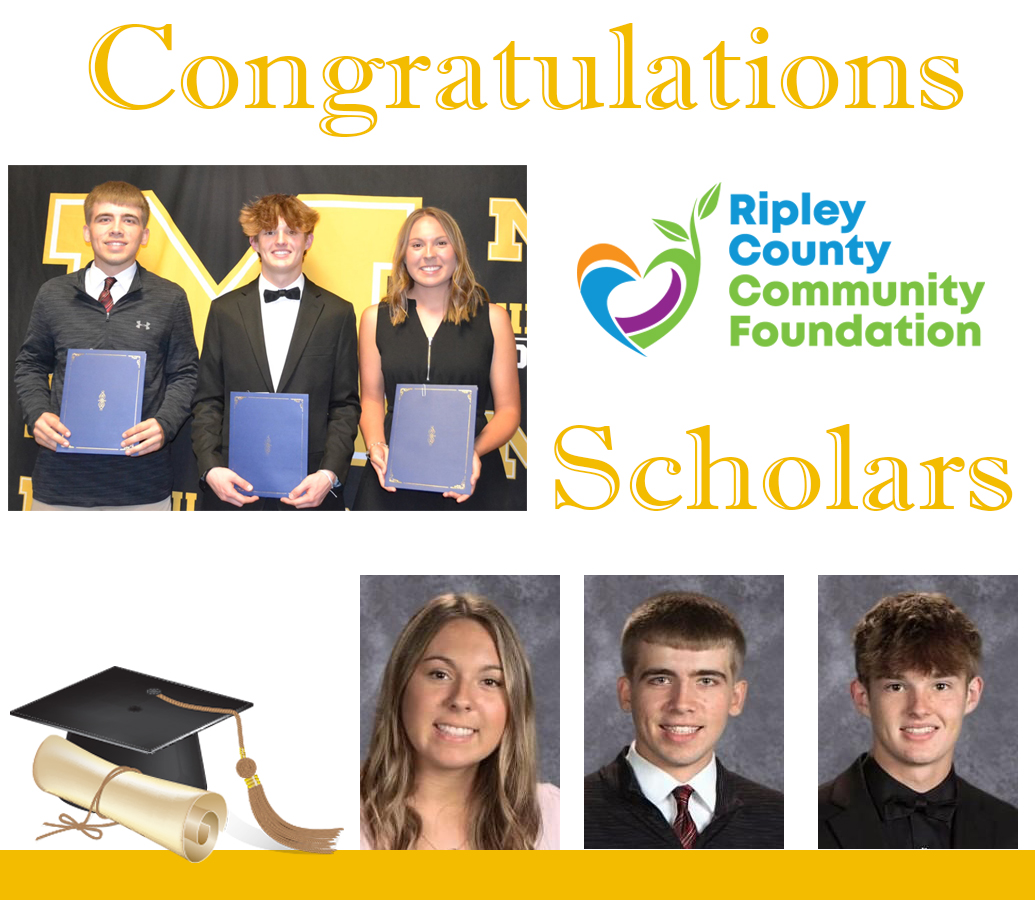 RCCFOnline's tweet photo. Congratulations to our Milan High School Scholarship Recipients: Karley Bushhorn, Max Hartman, and Brody Lack! #RipleyCountyRocks https://t.co/n7xabolrjW