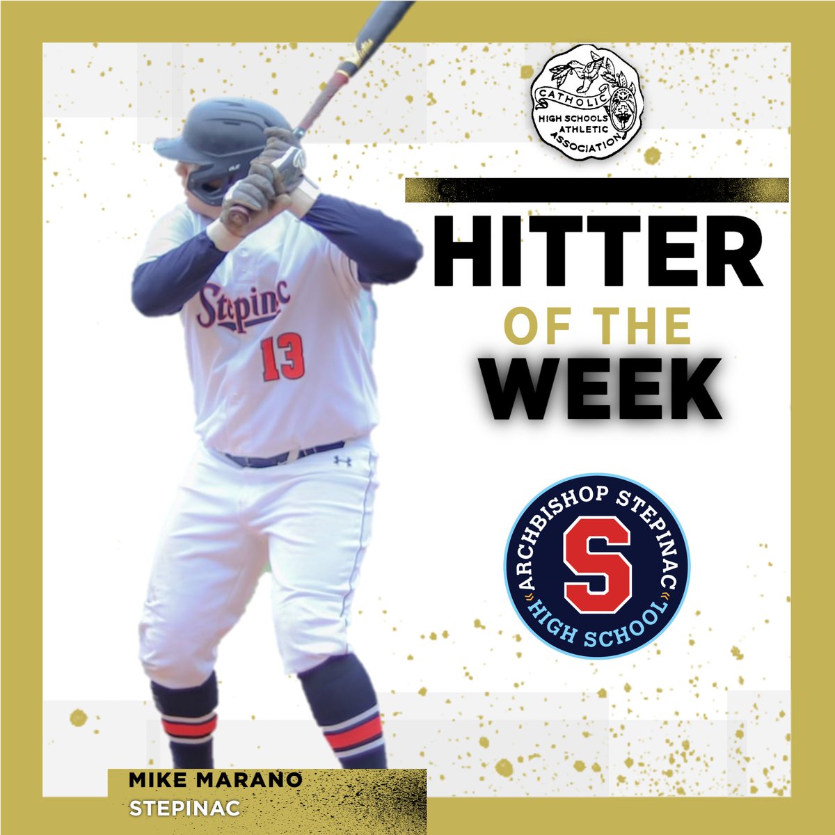 'AA' Pitcher &amp; Hitter of the Week
POTW - Danny Macchiarola - <a href="/XavierKnights/">Xavier Athletics</a> 
HOTW - Mike Marano - <a href="/Step_Baseball/">Stepinac Baseball</a>