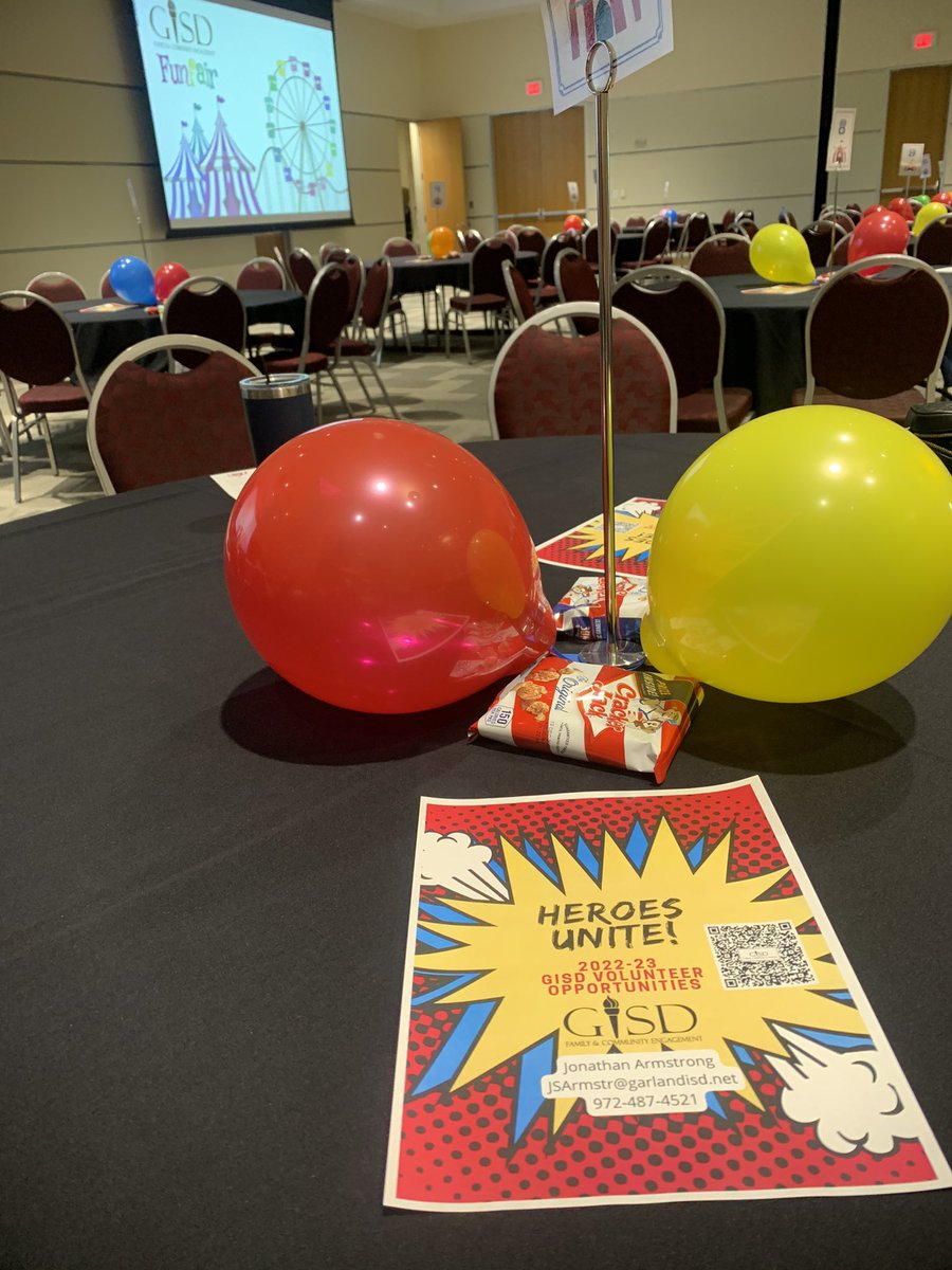DrRamonaMorin's tweet photo. Step Right Up 🎈Setting the stage for Council PTA luncheon 🎉@gisdengagement #GISDfamily https://t.co/aYFlLmZ7r1