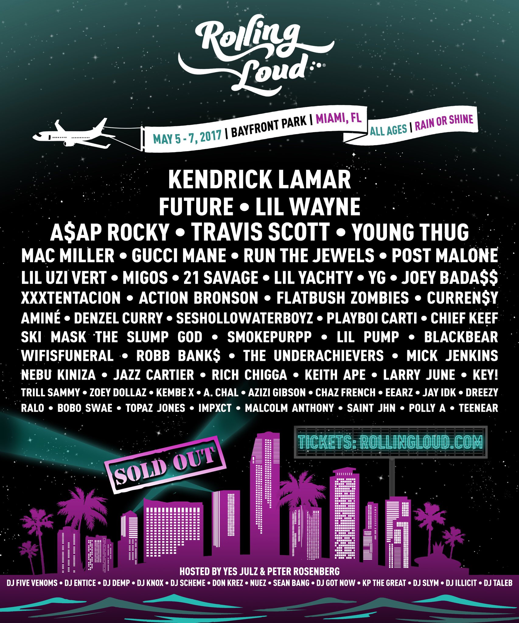 ꜰʟᴀᴍᴇ on Twitter "This rolling loud 2017 lineup was insane. Kendrick