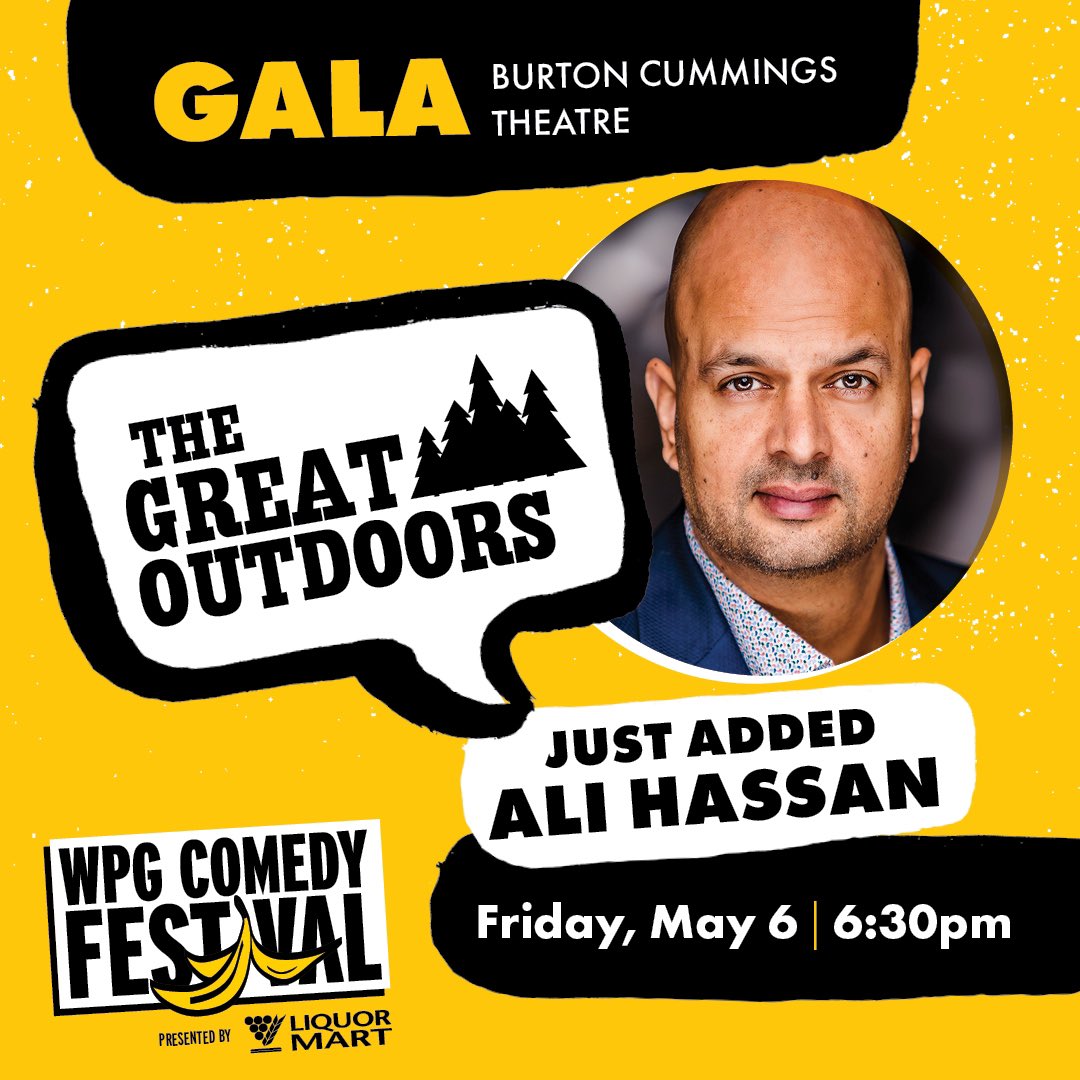 WpgComFest's tweet photo. JUST ADDED 🚨 @StandUpAli joins the lineup for tonight’s #TheGreatOutdoors Gala at @theburtwpg + @GJpartyhugs joins #LaughingWithTheStars at @GasStationArts #wpgcomfest ✨ https://t.co/5WY17qTLxU
