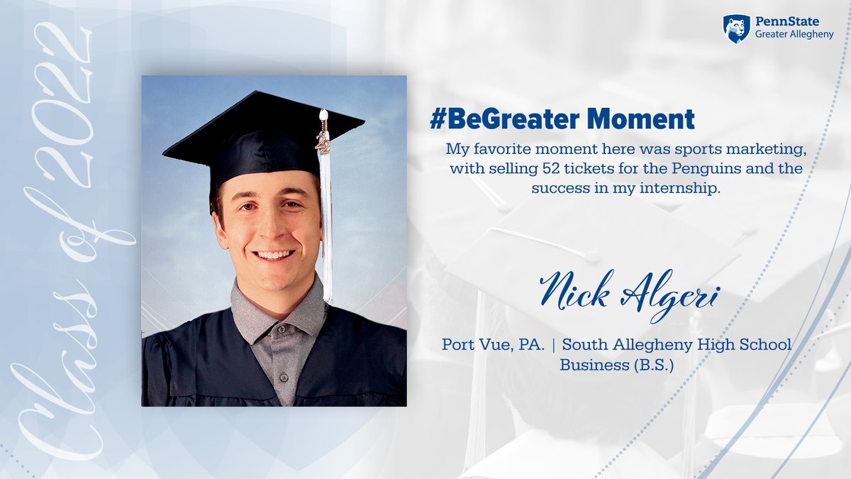 pennstatega's tweet photo. Our Commencement Ceremony goes LIVE in 1 Day! Before they walk across their stage, our graduates share their #BeGeater Moments! #WeAre #PennState #PSUGrad https://t.co/lZ6DtnfbHA