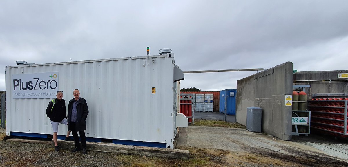 Great to be back in the Western Isles &amp; to catch up with Donnie Macmillan, <a href="/cne_siar/">Comhairle nan Eilean</a> Creed Plant Manager &amp; true Innovator. <a href="/PlusZeroEnergy/">PlusZero +0</a>'s #electrolyser is back producing #GreenHydrogen for some exciting events in the  summer.  Thanks <a href="/cne_siar/">Comhairle nan Eilean</a> for all your support.