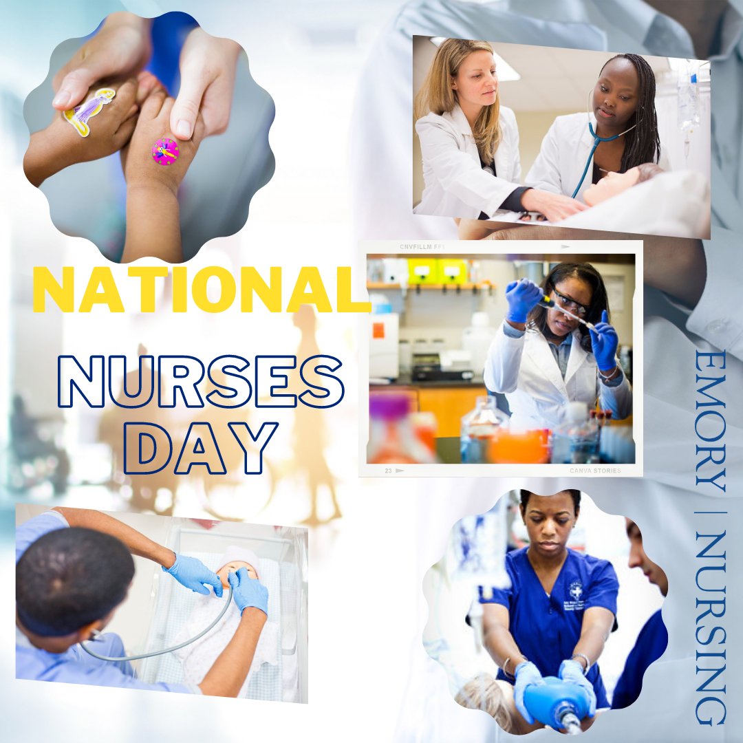 EmoryNursing's tweet photo. National Nurses Day is observed annually on May 6th. On this day, we raise awareness of all nurse contributions, and commitments, and acknowledge the vital role nurses play in society. https://t.co/z3Ul6EH0nz