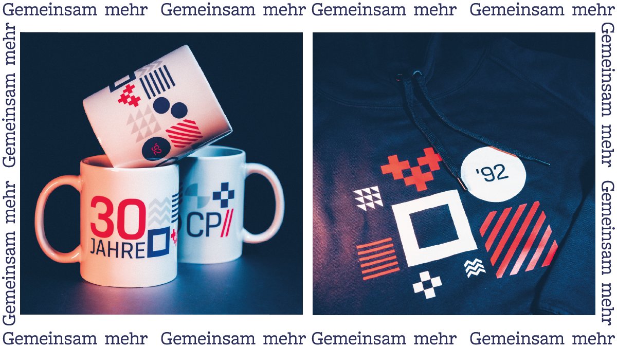 Vom 3D-Pattern im Eingangsbereich bis hin zum Wallprint in der 5. Etage – unsere Räumlichkeiten wurden passend zum 30-jährigen Jubiläum verschönert. ✨ Und damit sich die #CPeople ebenfalls herausputzen können, gab's Special-Edition-Merch ✌️ #gemeinsammehr #cp30