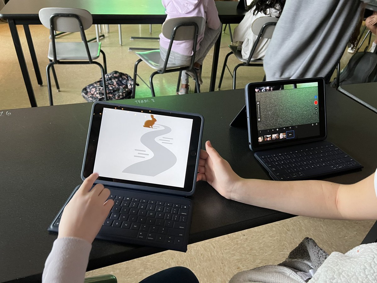 degroote44's tweet photo. Ss getting to play with the digital tools before they create their projects to demonstrate their learning of chemistry! Everyone needs a chance to play! ✨ #keynote #clips #stopmotion @AppleEDU #edtech #creativity #smswaukee https://t.co/FH8COQsnkm