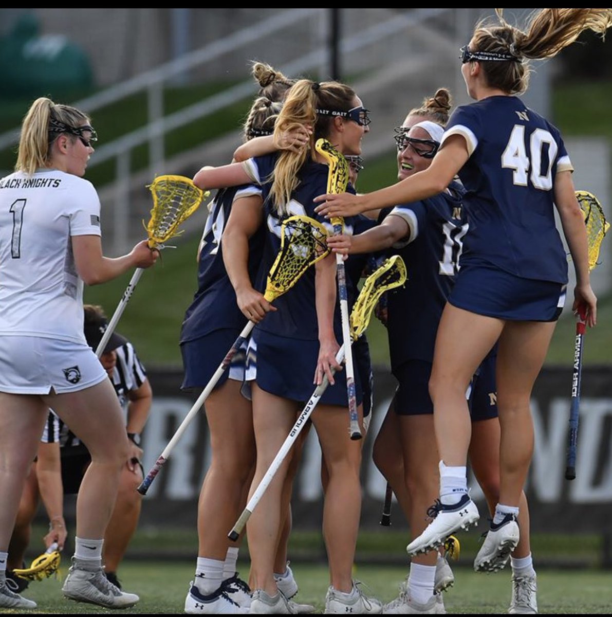 JimDentonCAA's tweet photo. Jumping with joy!  @NavyWLax great win vs Army….on to the finals!  #GoNavy https://t.co/i19ESS6S79