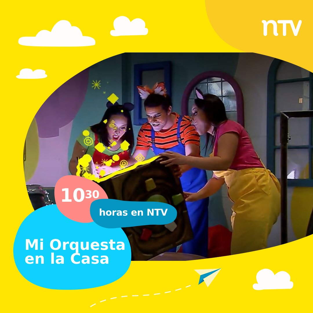NTVChile's tweet photo. 😍🤩😃 ¡No digas que no te avisamos! 

Vive un entretenido sábado 7 de mayo en @NTVChile con:

📍 #HolaFlinko (@CNTVChile) 
📍 #MiOrquestaenlacasa (@FOJIChile) (@F_integra)
📍 #MundoPerro (@ZumbasticoST)
📍 #YoPipoo 

📌 Conoce nuestro especial de NTV ➡ https://t.co/EvkMIOqGXH https://t.co/cFuysKPKt1